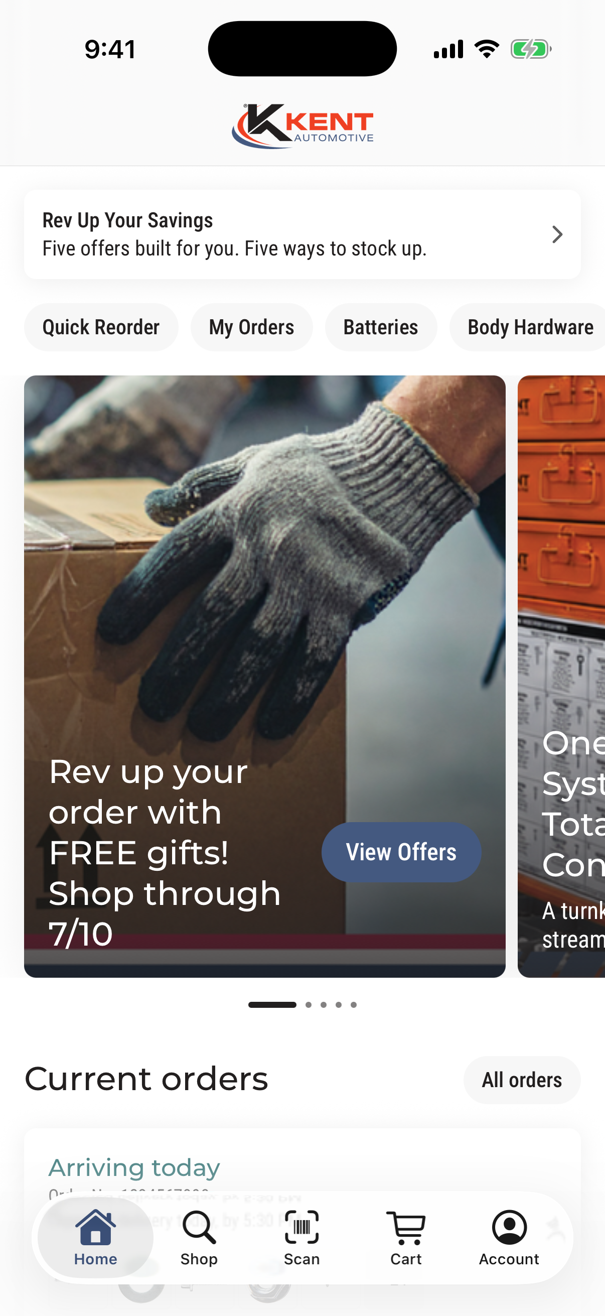 Home tab unchanged